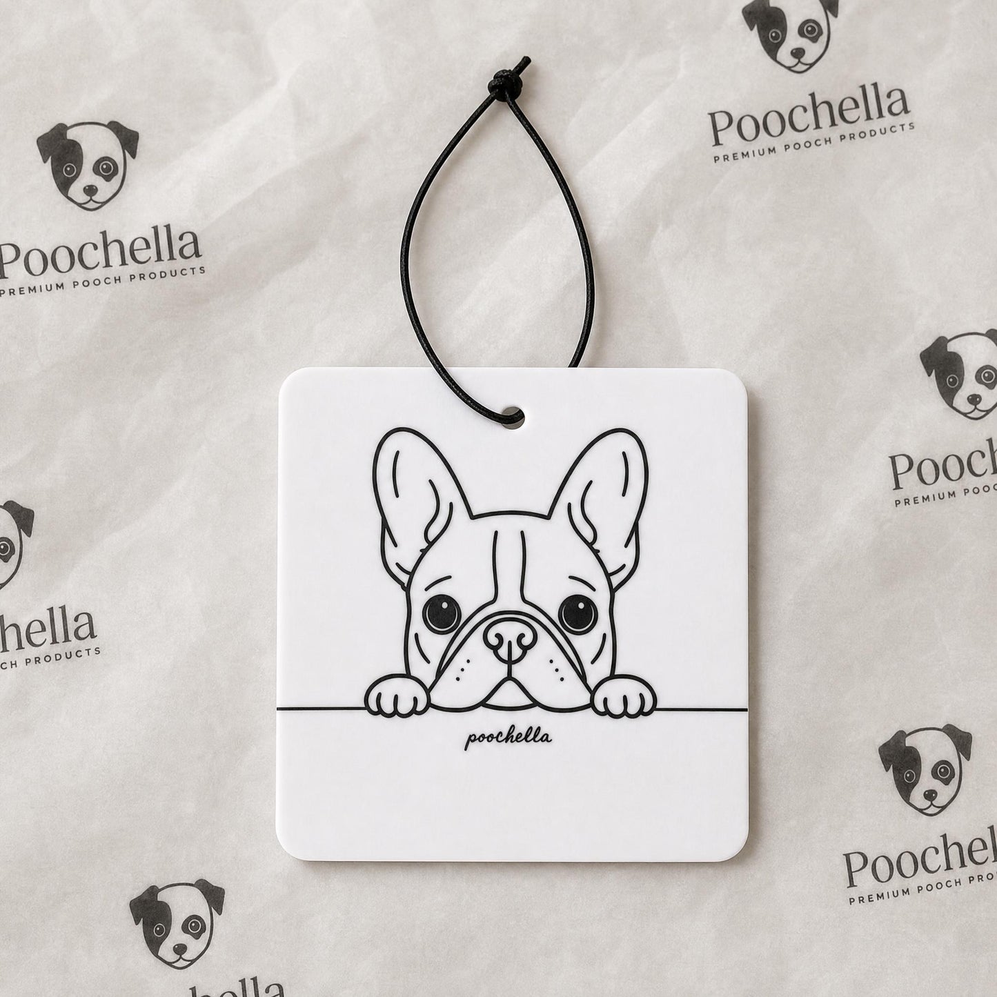 A French Hello Car Freshener | French Bulldog | Sandalwood or Baby Powder | Poochella®