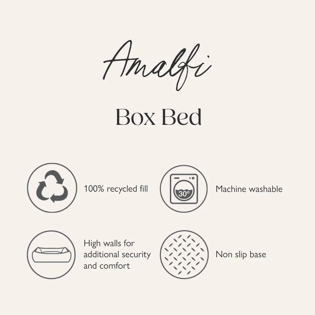 Scruffs Amalfi Dog Bed | Striped Box Bed with Recycled Fill | Colourful Pet Bed