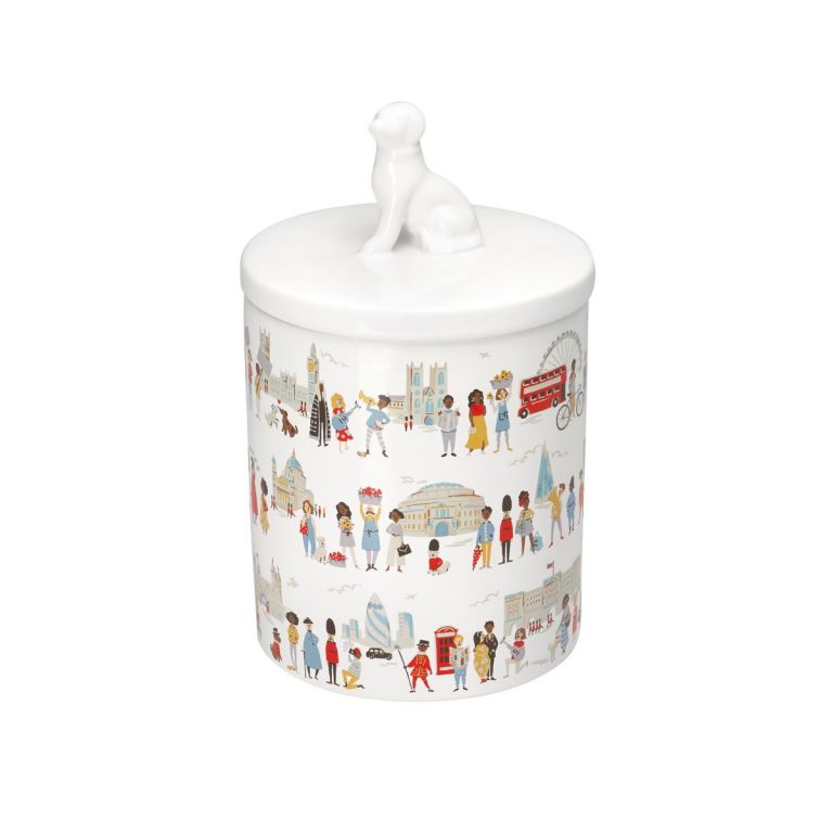 Cath Kidston London People Ceramic Pet Treat Food Storage Jar Canister
