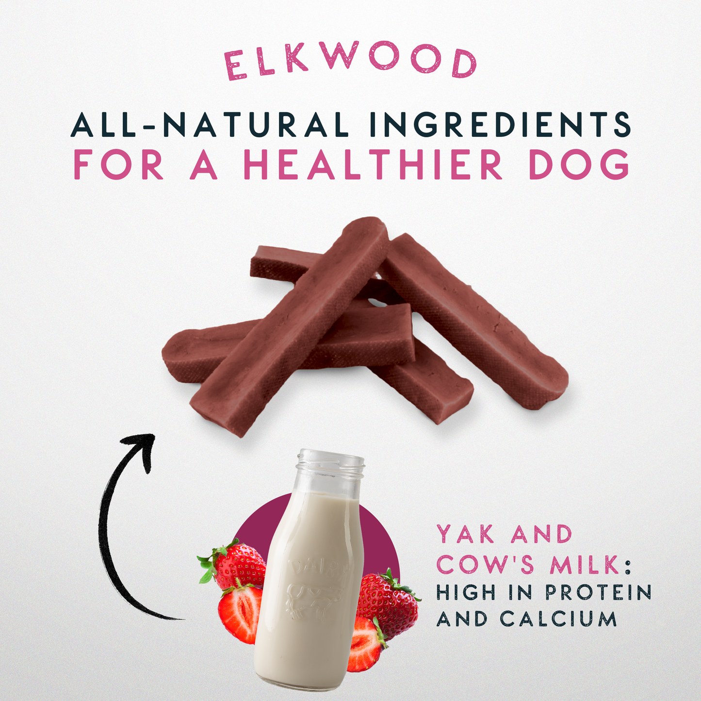 Elkwood 100% Natural Himalayan Original Yak Dog Chew Dental Medium