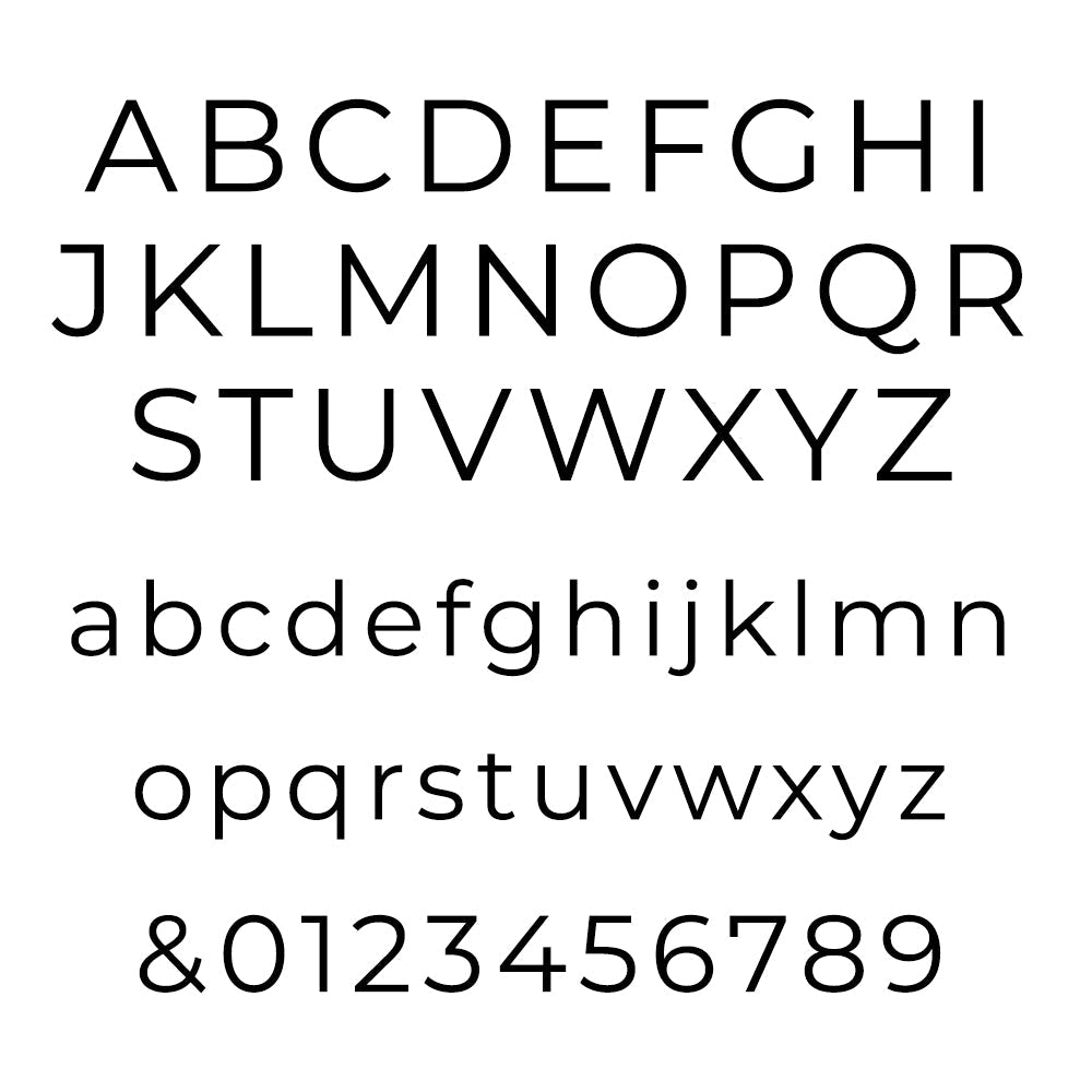 Standard English alphabet and numbers on a white background