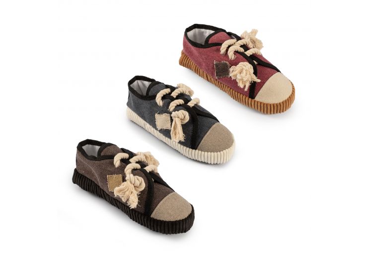 Ancol Recycled Plush Ropey Trainer Shoe Dog Toy Large