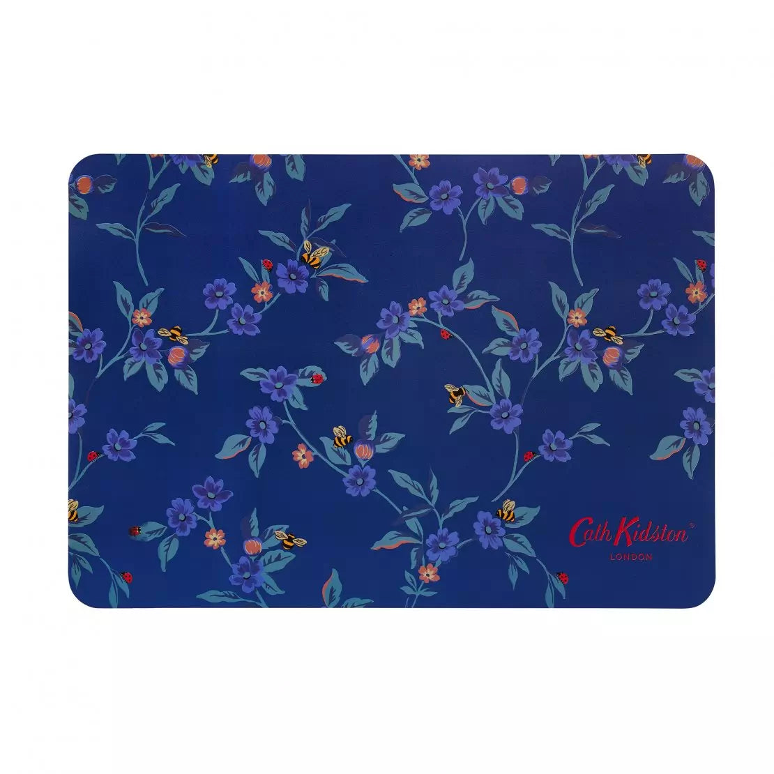 Cath Kidston® Greenwich Flowers Pet Feeding Mat Midnight Blue