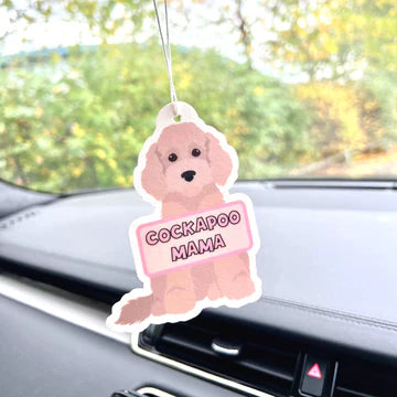 Coconut Lane Pink Cockapoo Mama Car Air Freshener Vanilla