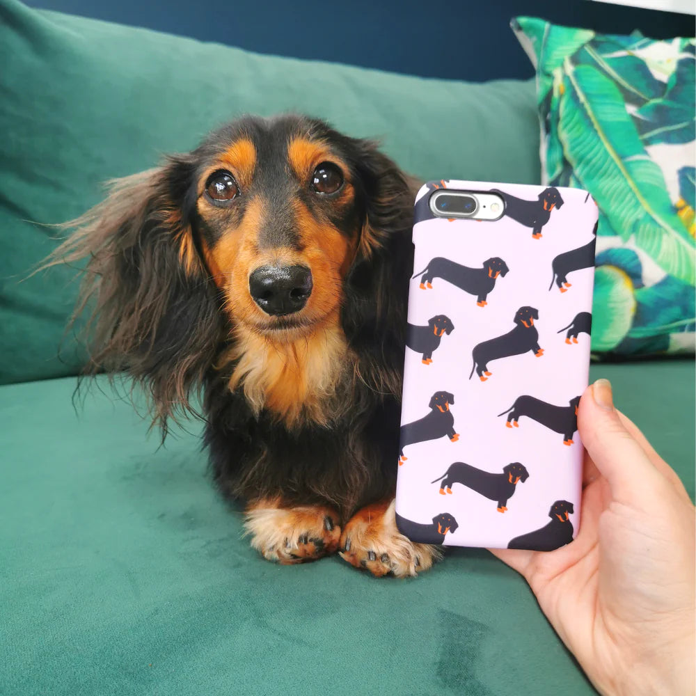 Coconut Lane Pink Dachshund iPhone 12 Mini Case Cover