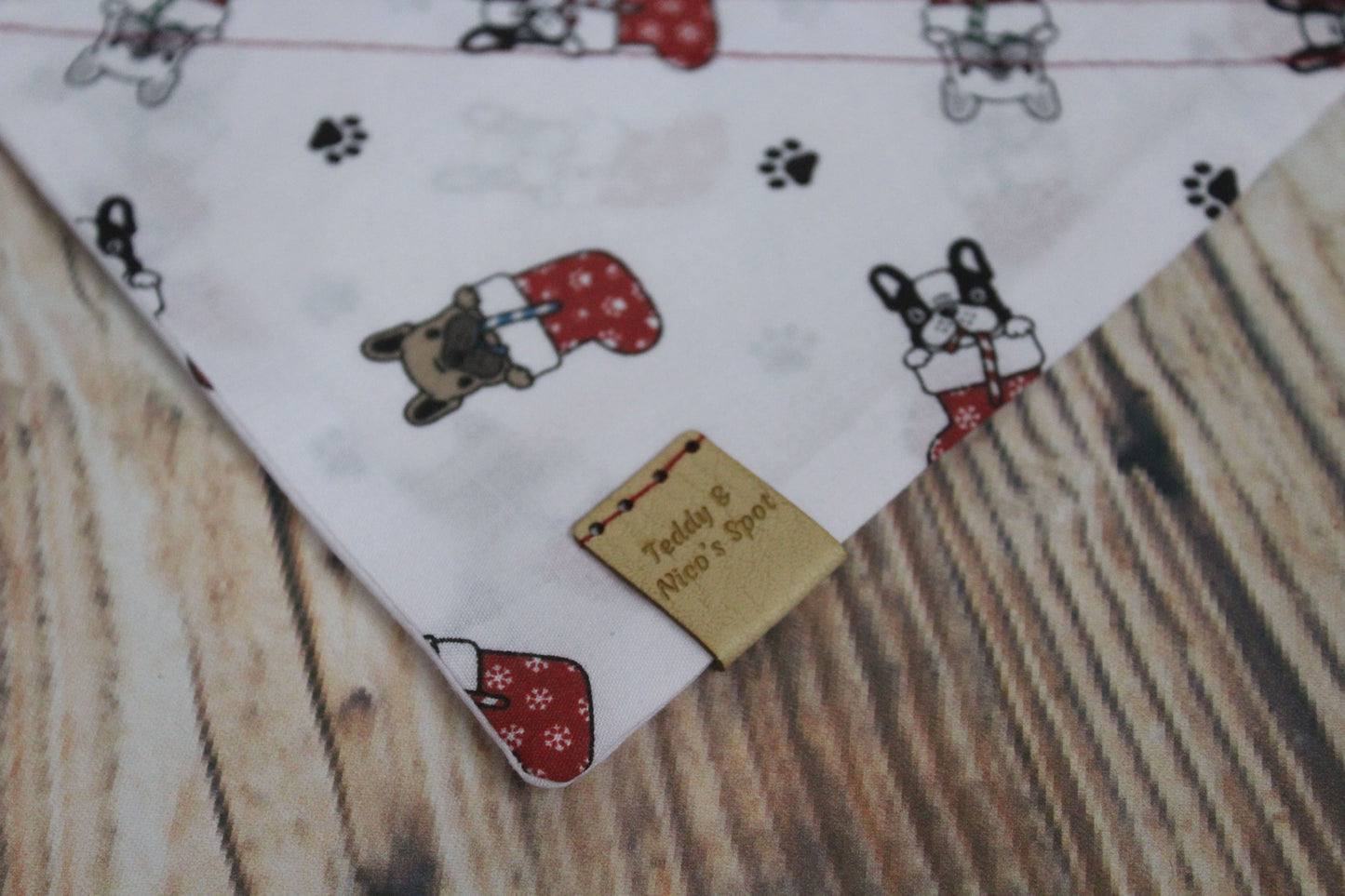Teddy & Nico Christmas Pet Dog Bandana Red/Navy/White