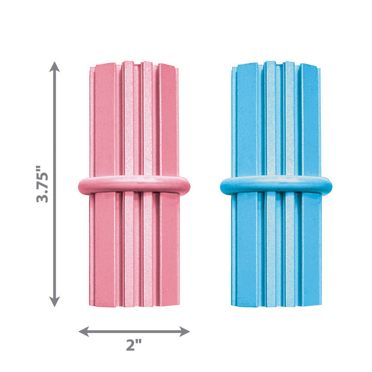 kong pink and blue teething sticks