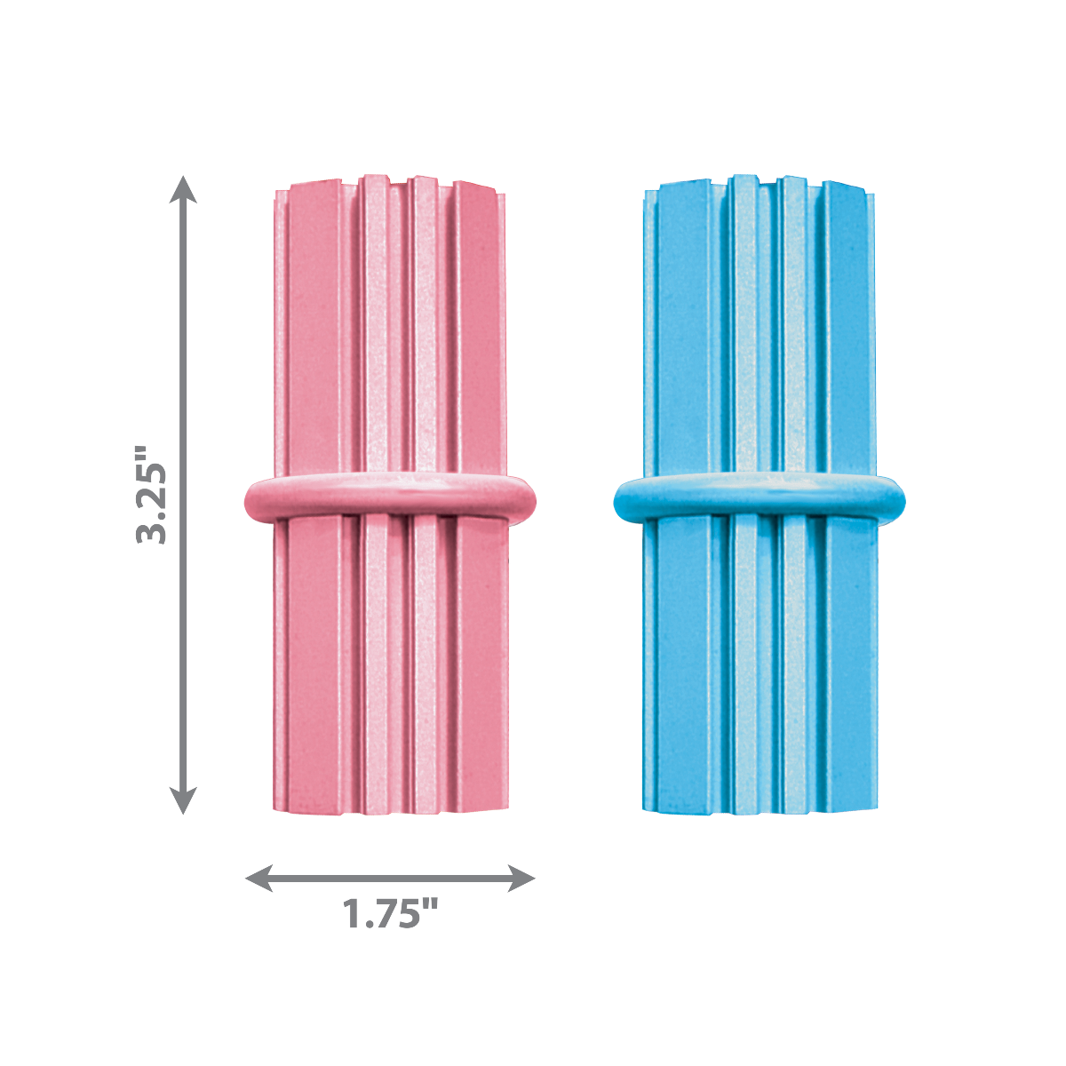 kong pink and blue teething sticks