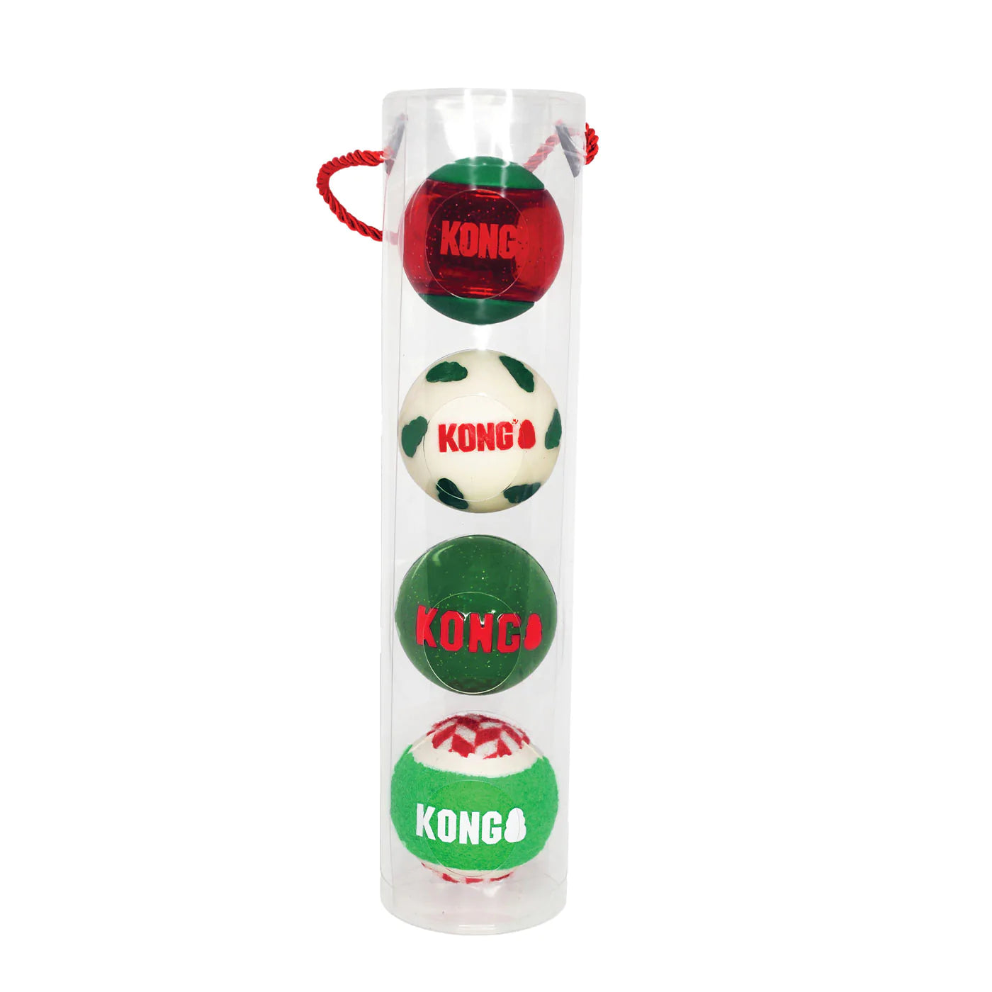 KONG Festive Christmas Dog Ball Gift Set 4pk Poochella