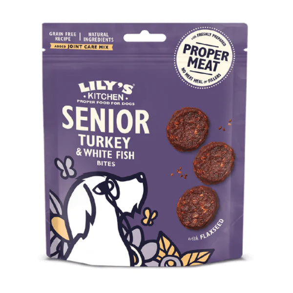 Lily's Kitchen Senior Turkey & White Fish Bites Dog Treats 70g