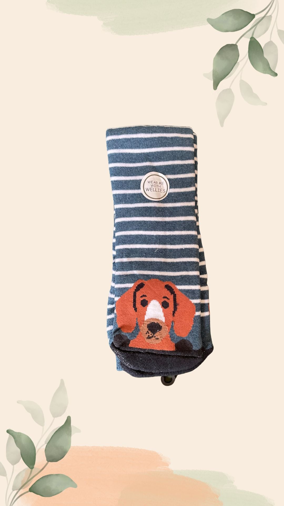 Dog and Paw Print Super Soft Cosy Knee High Welly Socks with Lycra Womens 4-7