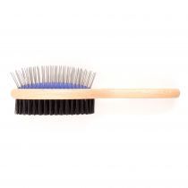 Ancol Ergo Double Sided Dog Brush | Pin & Bristle Grooming Brush | Detangling & Smoothing Dog Brush - Poochella®