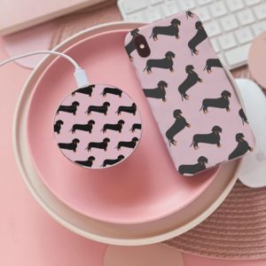 Coconut Lane Pink Dachshund Wireless Charger