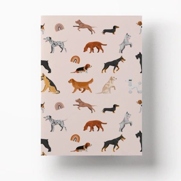 Coconut Lane Dogs & Rainbows Pink Notebook