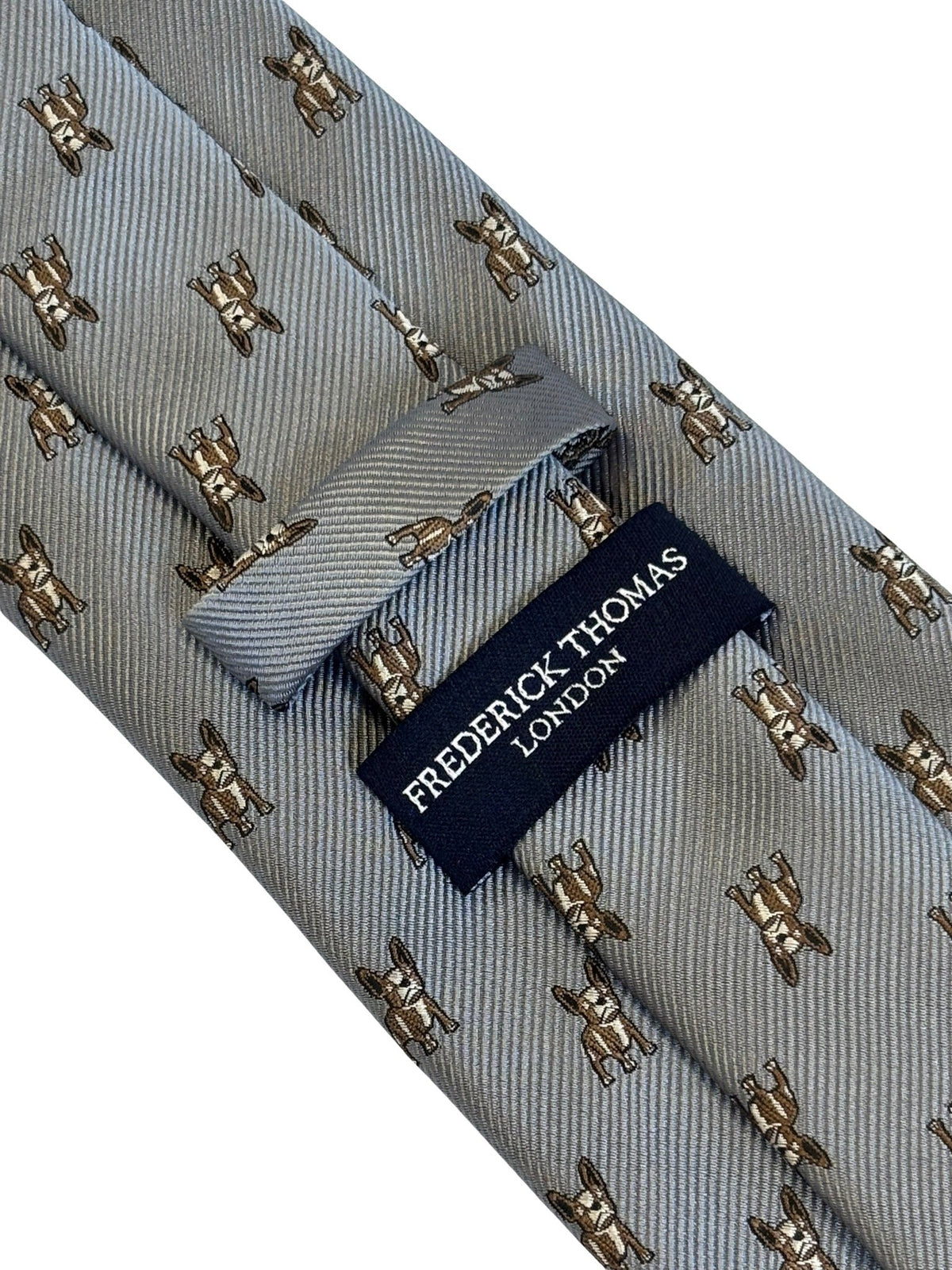 French Bulldog Tie | Silver Grey Dog Tie | Frederick Thomas London