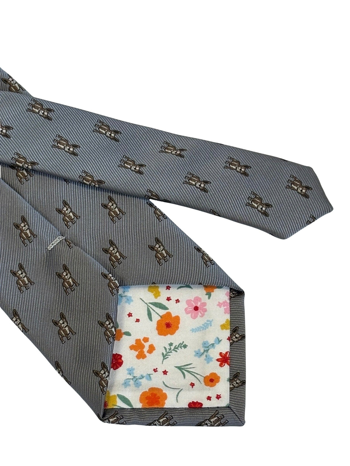 French Bulldog Tie | Silver Grey Dog Tie | Frederick Thomas London