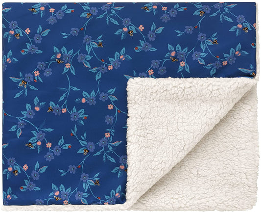Cath Kidston Blue Floral Cosy Fleece Pet Blanket Greenwich Flowers