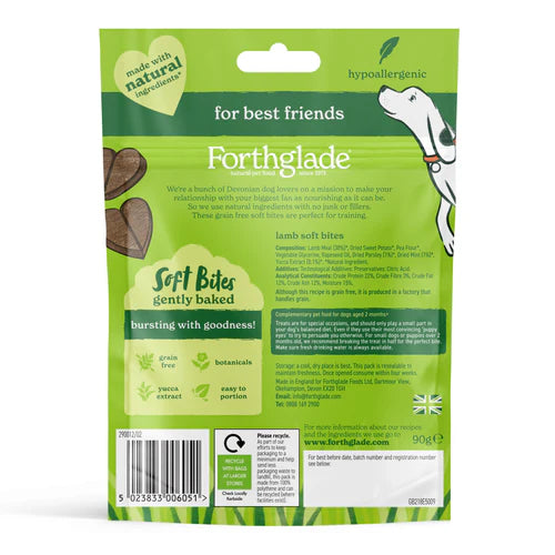 Forthglade Grain Free Soft Bite Dog Treats Lamb with Botanicals | Natural Training Treats