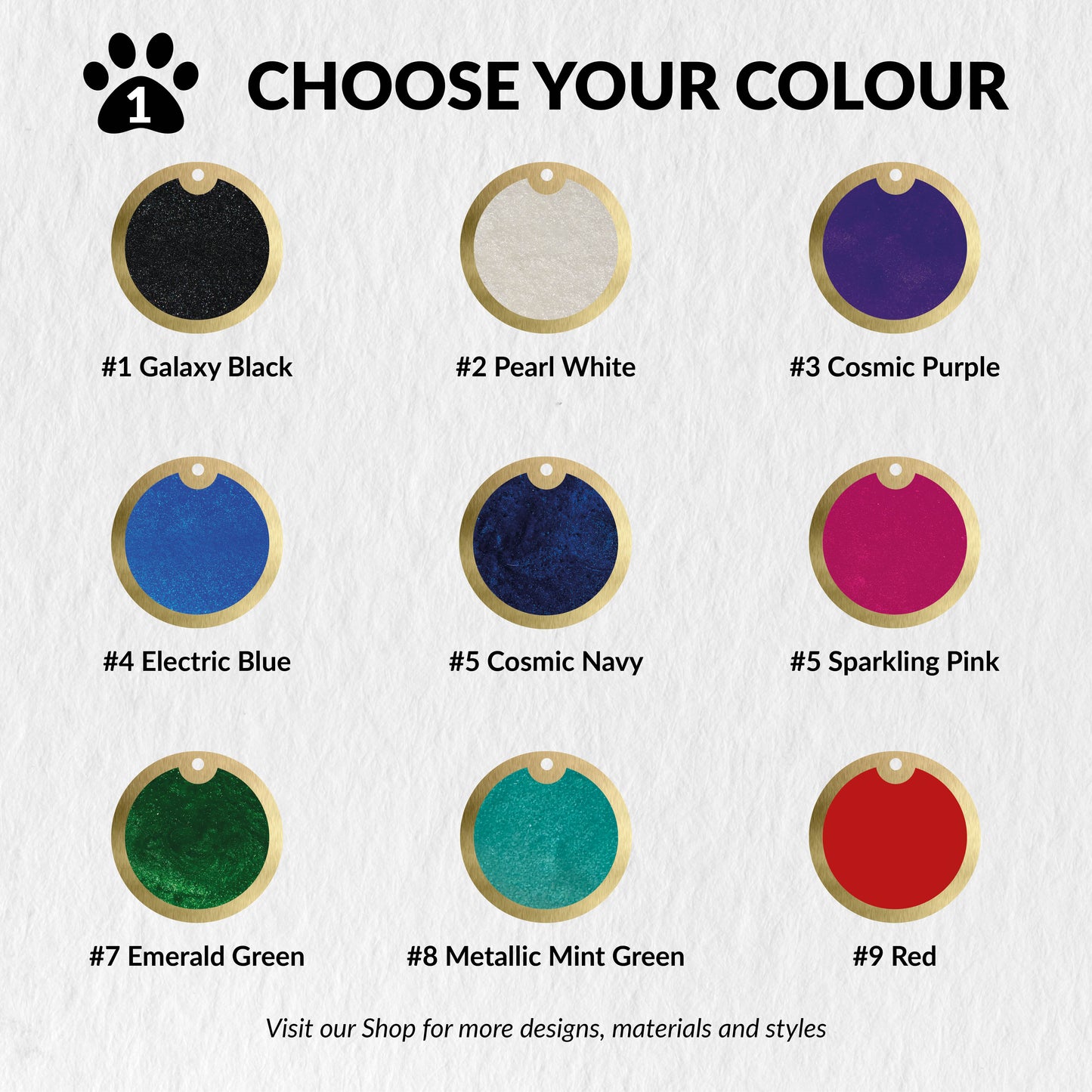 Custom Personalised Laser Engraved Round Pet Dog Cat ID Tag Colour Brass Bronze Double Sided