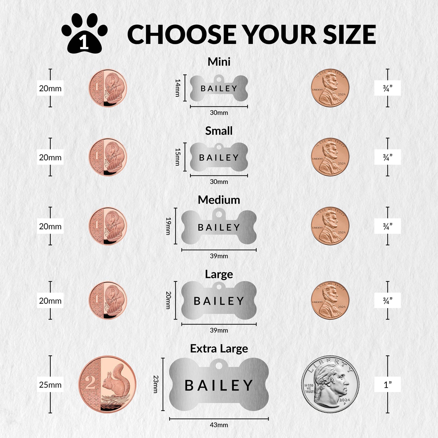 Dog identity tags | Bone Shape Dog ID Tag | Poochella®