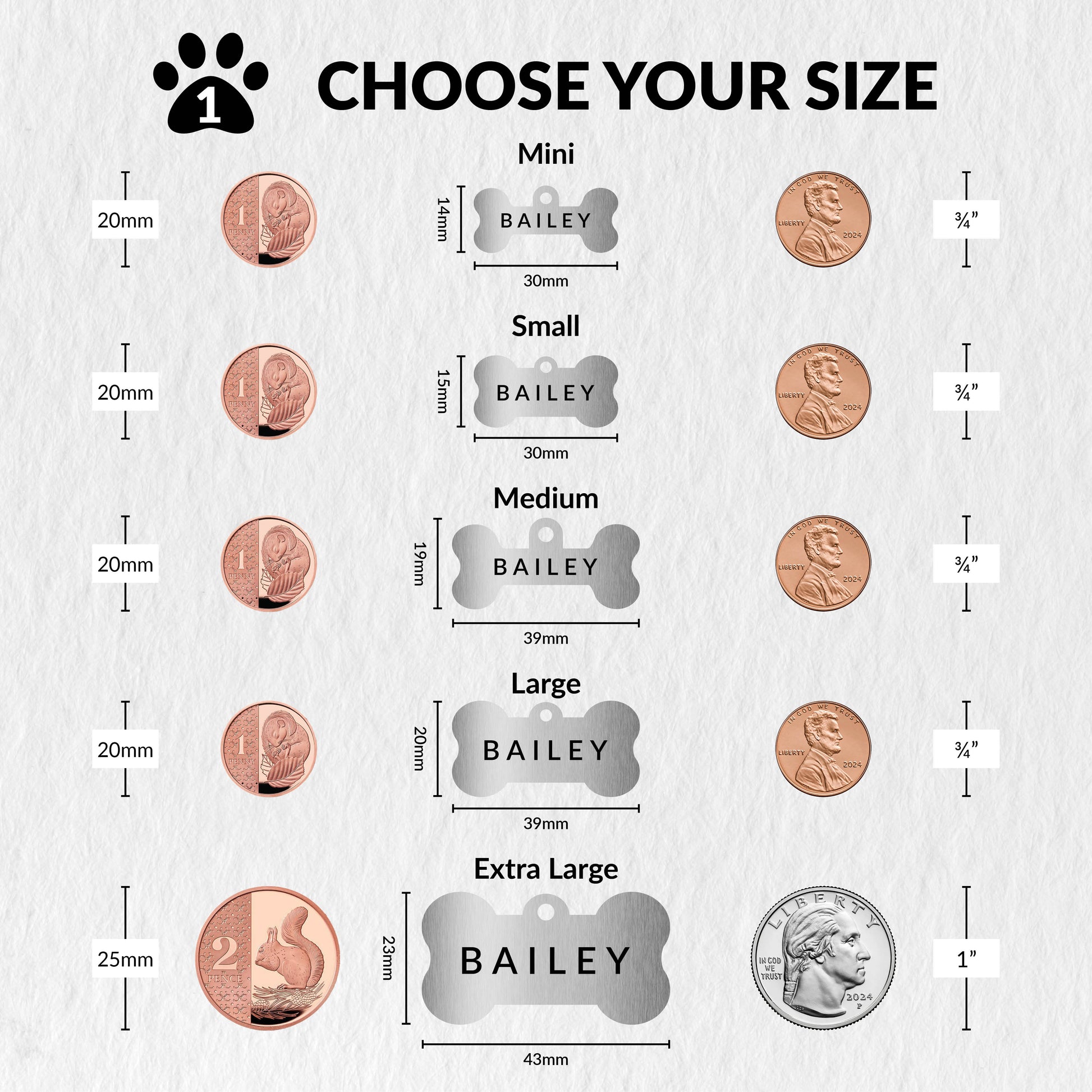 Dog identity tags | Bone Shape Dog ID Tag | Poochella®