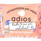 Adios Gentle Pet Dog Wipes Plastic Free Eco Friendly & Compostable