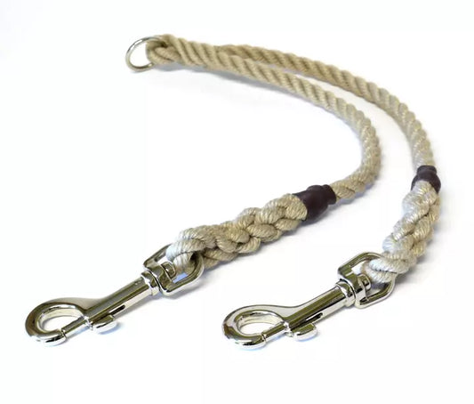 KJK Ropeworks Natural Braided Rope Dog Lead Splitter Coupler