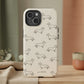 Phone case with dachshund design on a white background