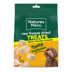 Natures menu chicken cube treats packaging 