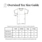 poochella oversized tshirt size guide image