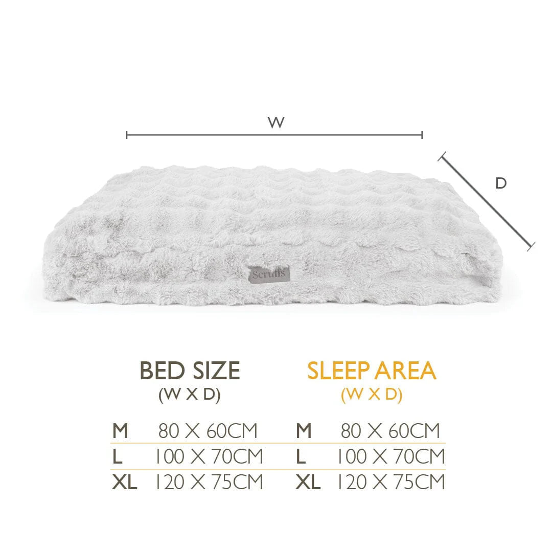 Scruffs® Alpine Faux Fur Dog Mattress Bed Champagne | Luxury Soft Pet Bed