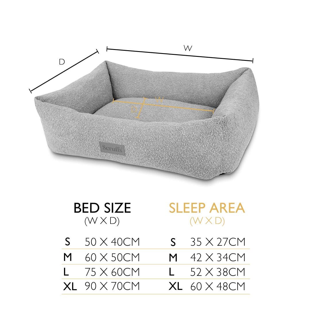 Scruffs® Boucle Box Dog Bed | Luxury Pet Bed in Ivory