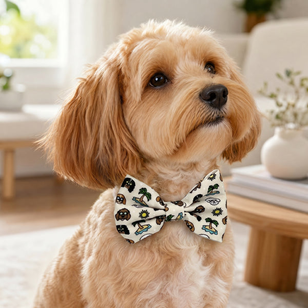 cute cockapoo wearing a bow tie