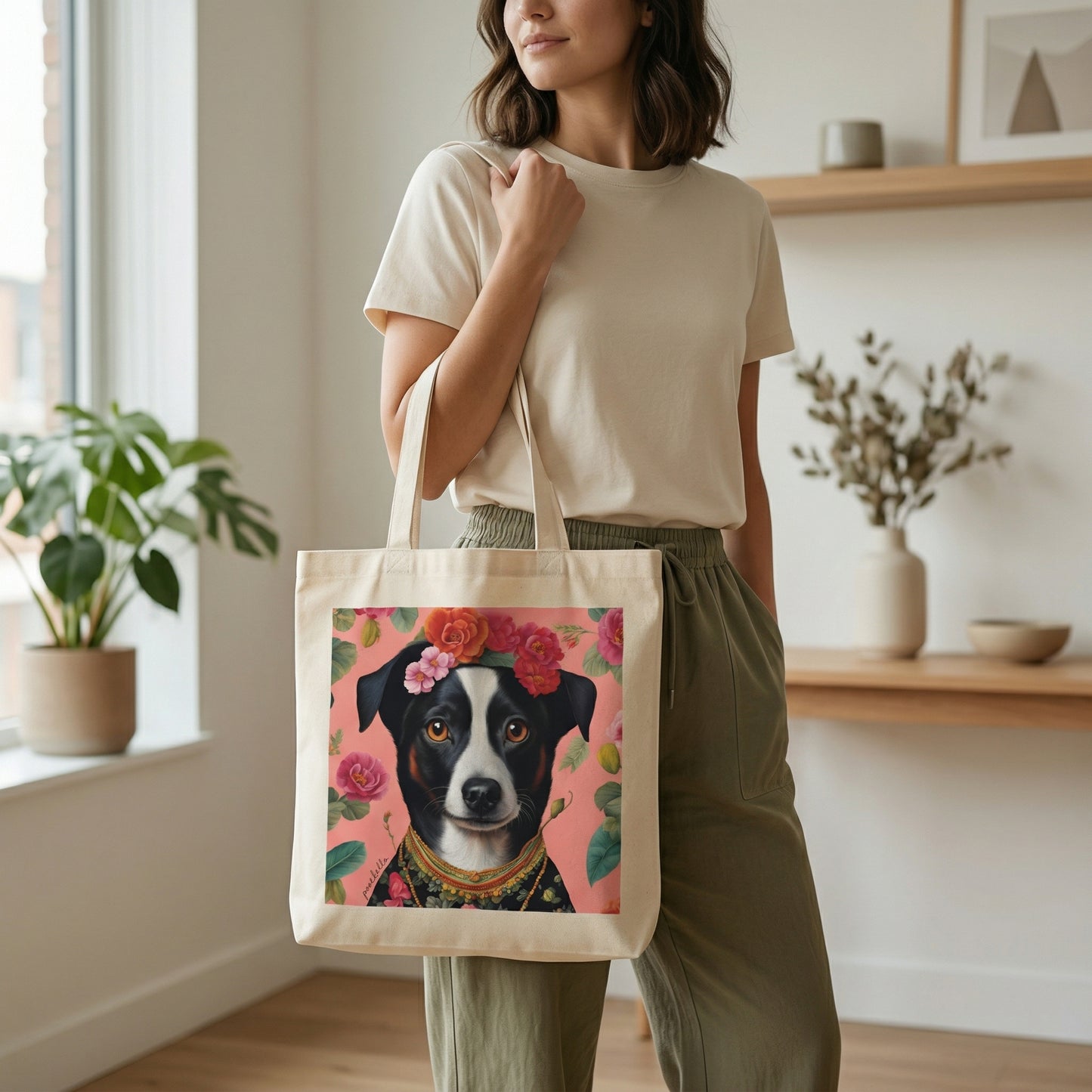 Viva La Frida Organic Cotton Sustainable Tote Bag - Dog Lover Accessory | Poochella®