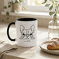 A French Hello Two-Tone Ceramic Mug | Minimal French Bulldog Gift | Poochella® - Poochella®