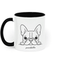 A French Hello Two-Tone Ceramic Mug | Minimal French Bulldog Gift | Poochella® - Poochella®