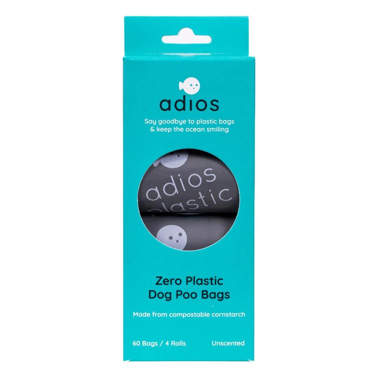 Adios Plastic Zero Waste Compostable & Biodegradable Unscented Dog Poo Bags 60 - Poochella®