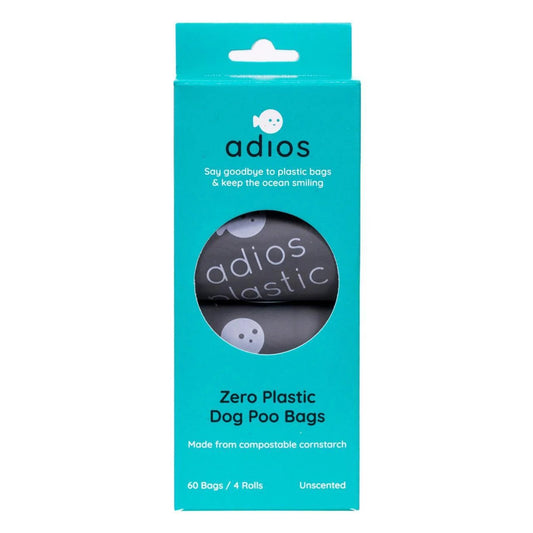Adios Plastic Zero Waste Compostable & Biodegradable Unscented Dog Poo Bags 60 - Poochella®