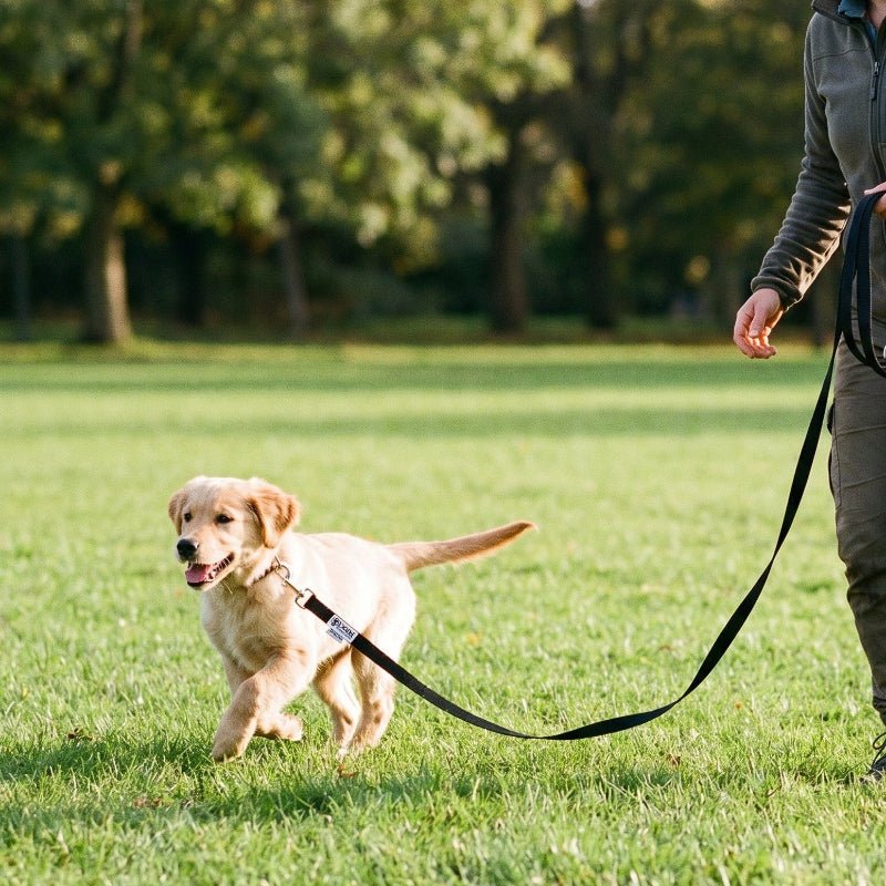 Ancol & PDL Nylon Dog Training Lead 1.8m | Puppy Training Long Line Lead Black - Poochella®