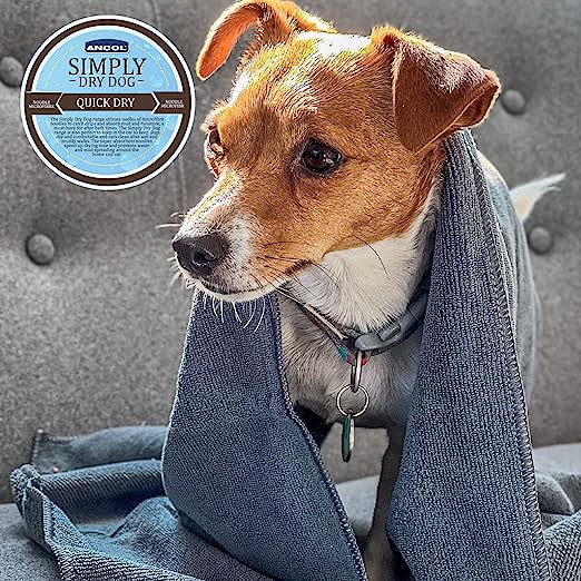 Ancol Quick Dry Microfibre Dog Towel | Lightweight Pet Travel Towel | Dog Drying Towel - Poochella®