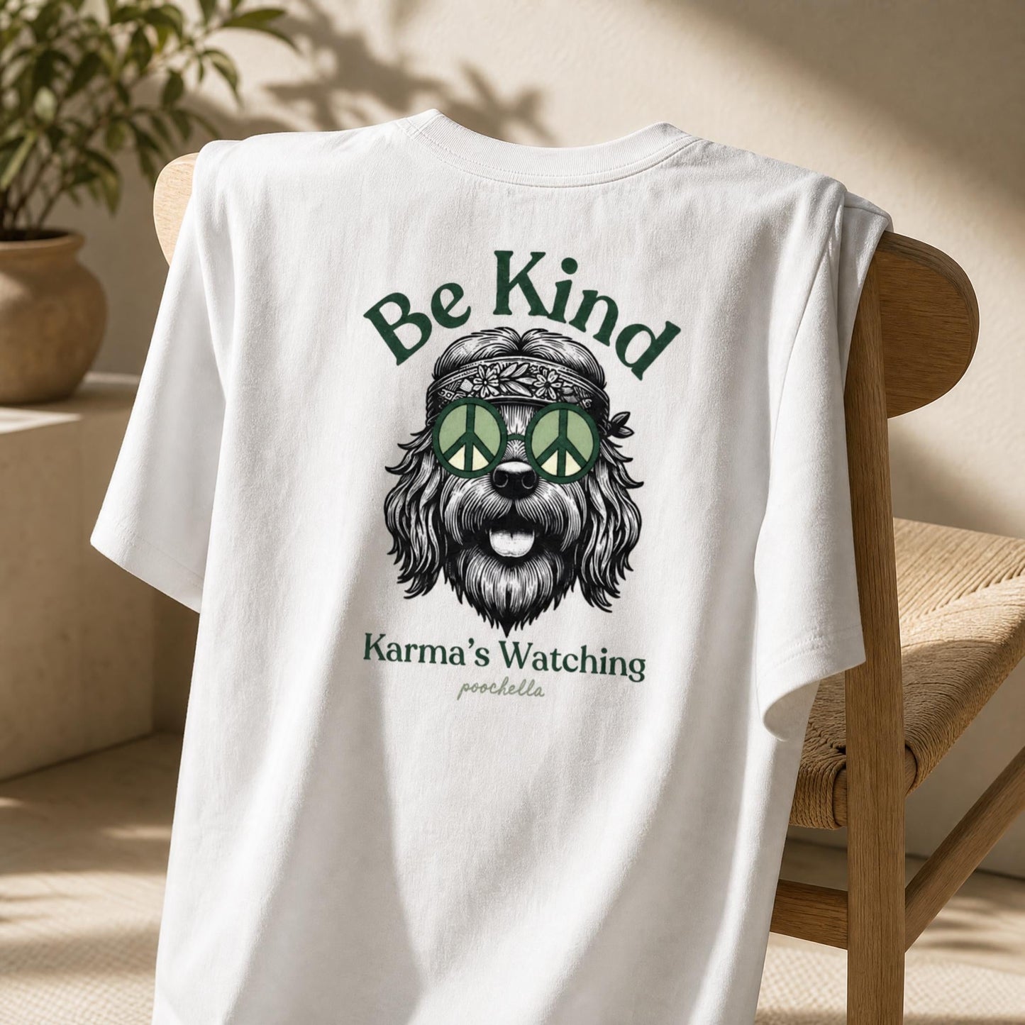 Be Kind Karma Heavyweight Organic Oversized T-Shirt | Premium Dog Lover Streetwear | Poochella® - Poochella®