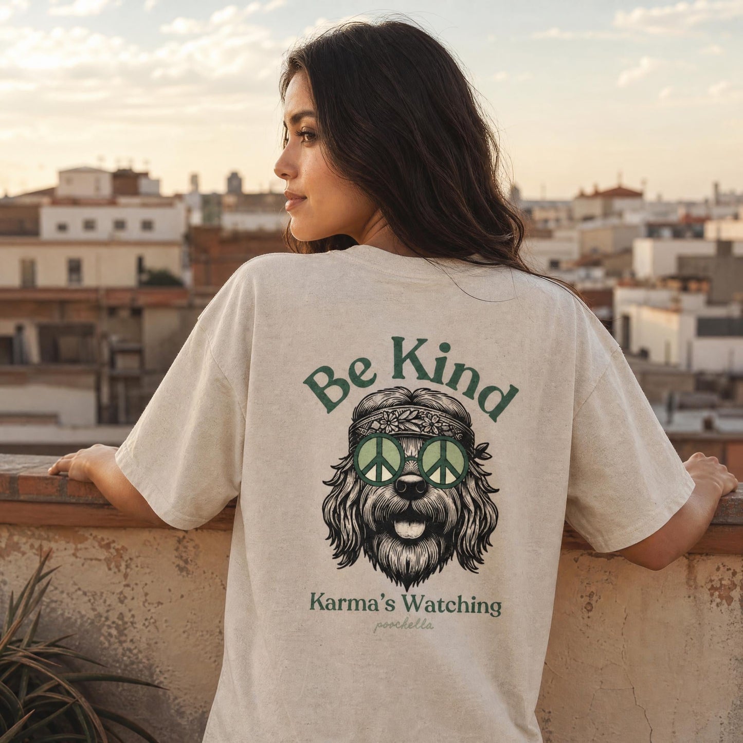 Be Kind Karma Heavyweight Organic Oversized T-Shirt | Premium Dog Lover Streetwear | Poochella® - Poochella®