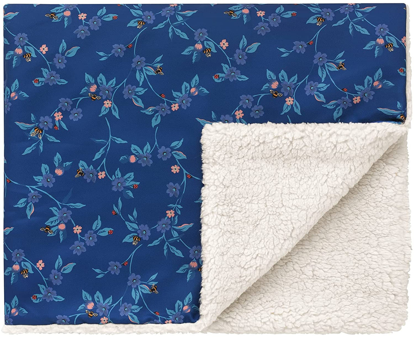 Cath Kidston Greenwich Flowers Sherpa Pet Blanket – Cosy Fleece Dog Blanket | Luxury Pet Blanket UK - Poochella®
