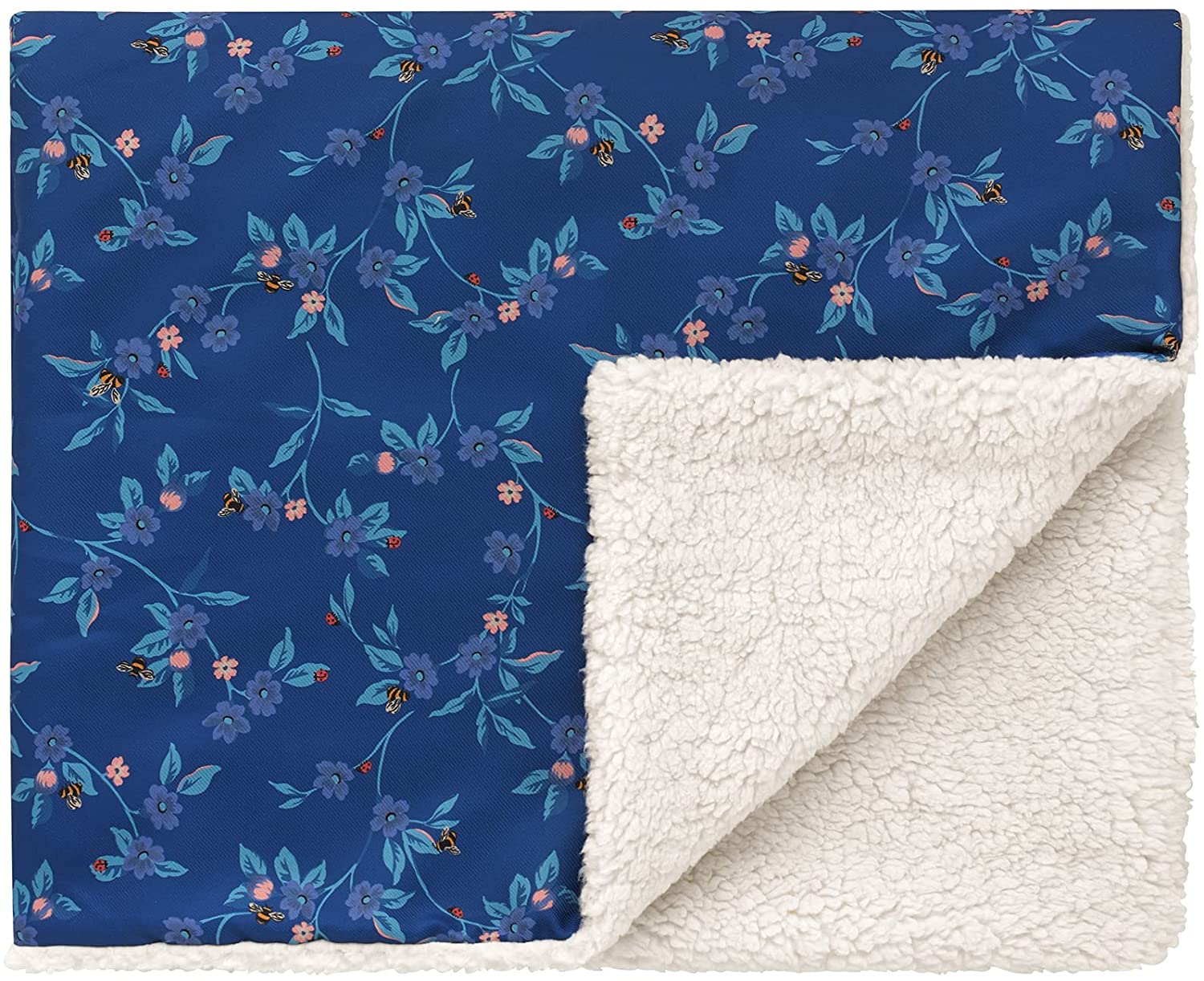 Cath Kidston Greenwich Flowers Sherpa Pet Blanket – Cosy Fleece Dog Blanket | Luxury Pet Blanket UK - Poochella®