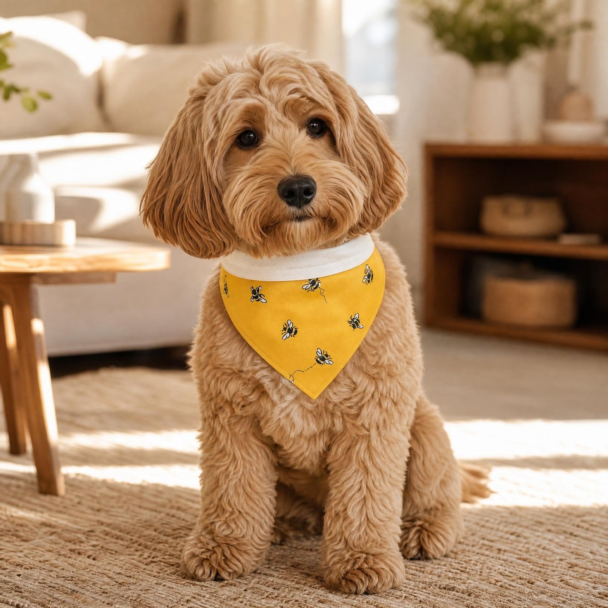 Cath Kidston Yellow Bees | Reversible Dog Bandana | Stylish Dog Accessory - Poochella®