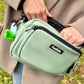 Crossbody Vegan Leather Dog Walking Bag | Sage Green | Pup Club Couture - Poochella®
