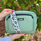 Crossbody Vegan Leather Dog Walking Bag | Sage Green | Pup Club Couture