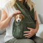 Dog Sling Carrier for Puppies & Small Dogs | Forest Green Arlo Collection | The Artisan Dog Company - Poochella®