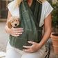 Dog Sling Carrier for Puppies & Small Dogs | Forest Green Arlo Collection | The Artisan Dog Company - Poochella®
