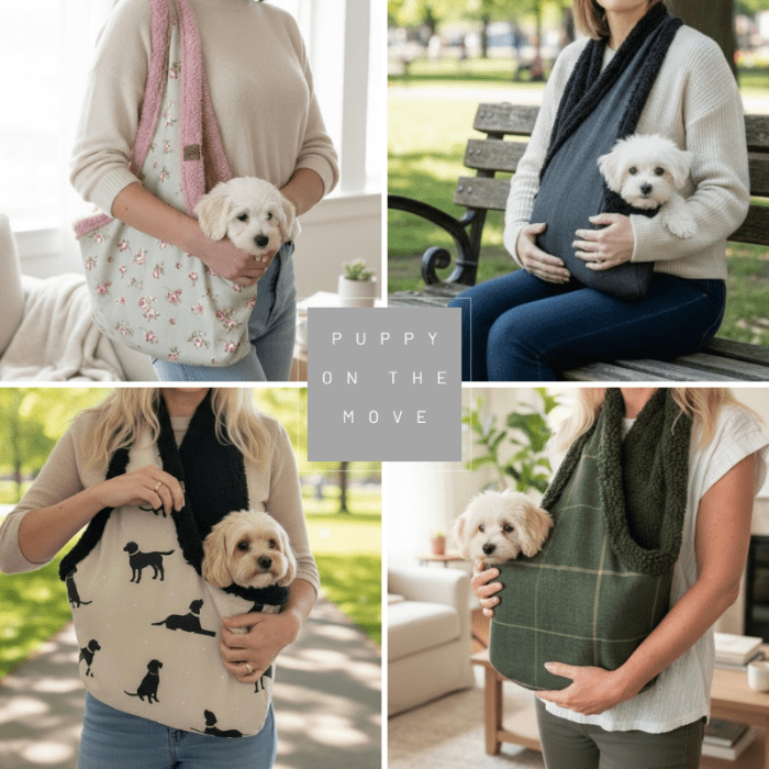 Dog Sling Carrier for Puppies & Small Dogs | Forest Green Arlo Collection | The Artisan Dog Company - Poochella®